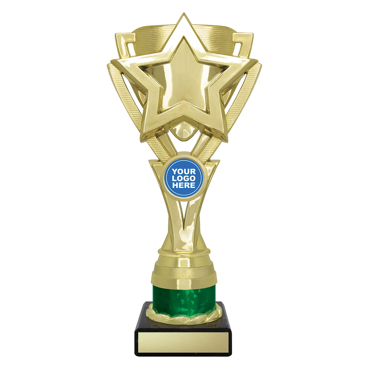 x505b-green Green green kudos cup with plastic / marble construction