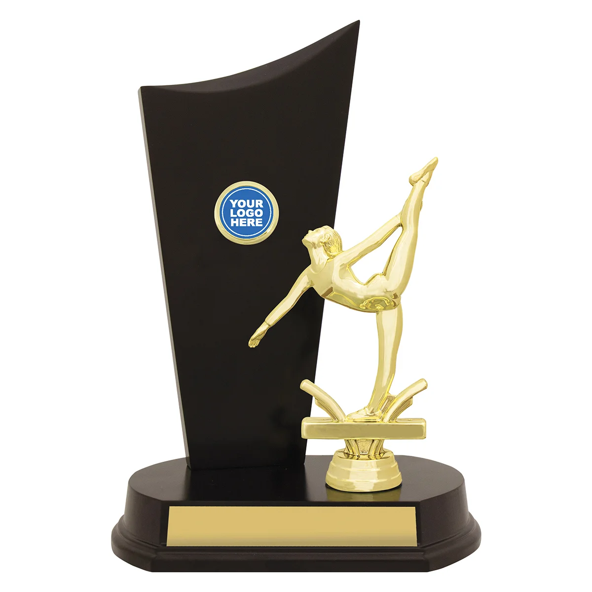 Gold gym female timber crest with plastic / timber construction
