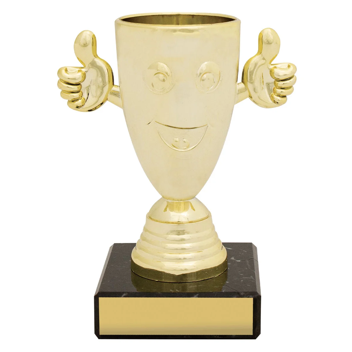 d5129-gold Gold happy cup with plastic / marble construction
