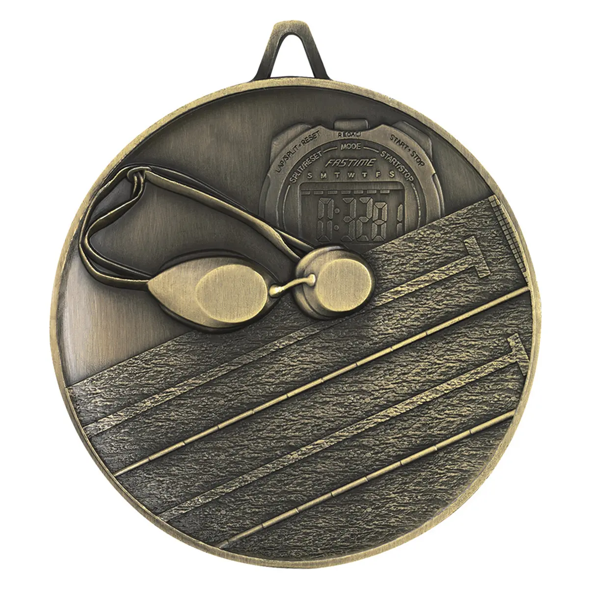 m9302-gold Gold heavyweight swim with metal construction