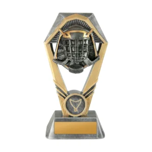 Silver / gold hex tower-ice hockey with resin construction