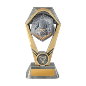 Silver / gold hex tower-martial arts with resin construction