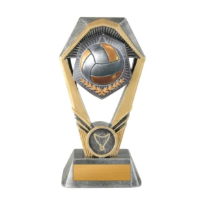 Silver / gold hex tower-volleyball with resin construction