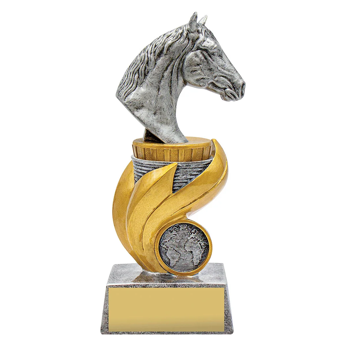 ur35a-silver Silver horse flame with resin construction