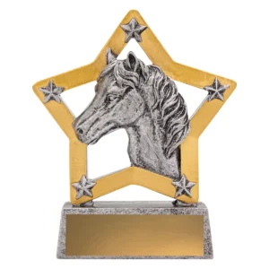 Silver horse mini star with resin construction