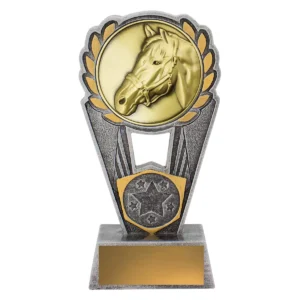 Silver / gold horse polaris with resin / metal construction