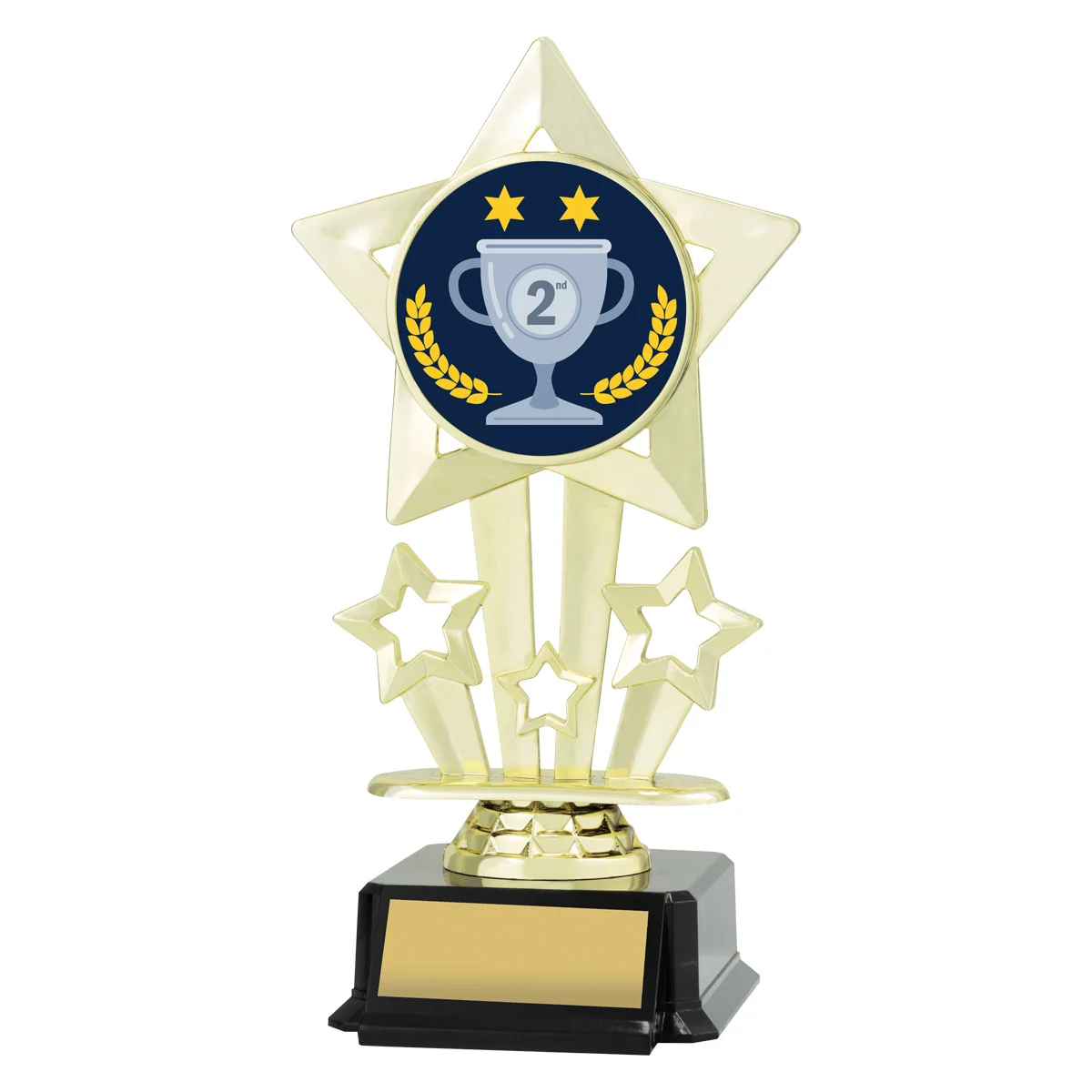 Gold icon star - 2nd place with plastic construction