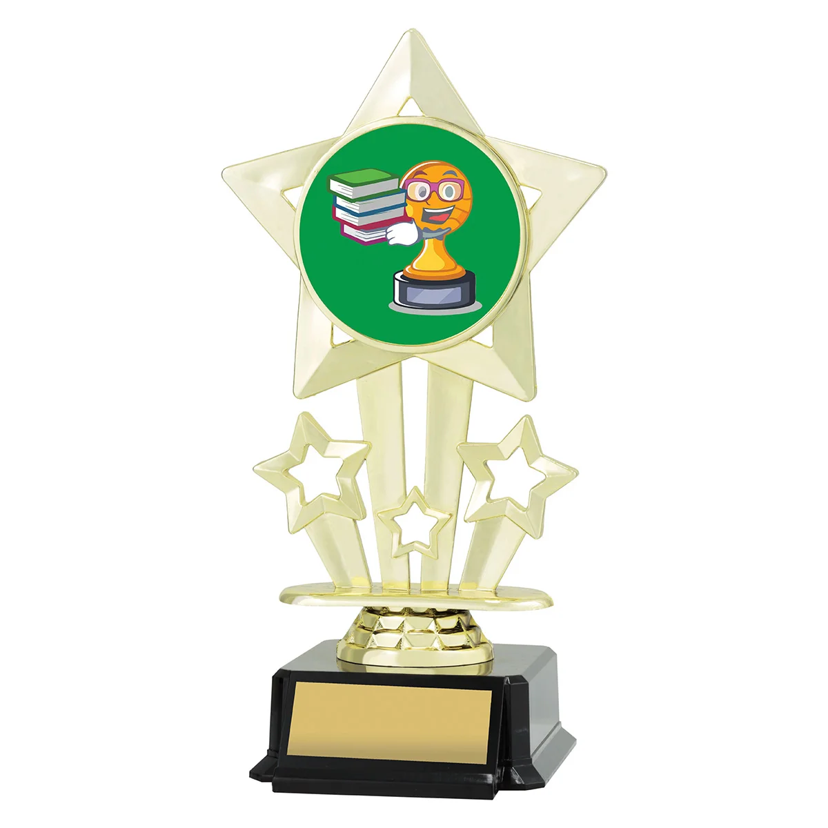 Gold icon star - academic character with plastic construction