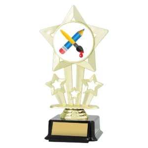 Gold icon star - arts with plastic construction
