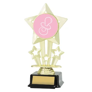Gold icon star - baby with plastic construction