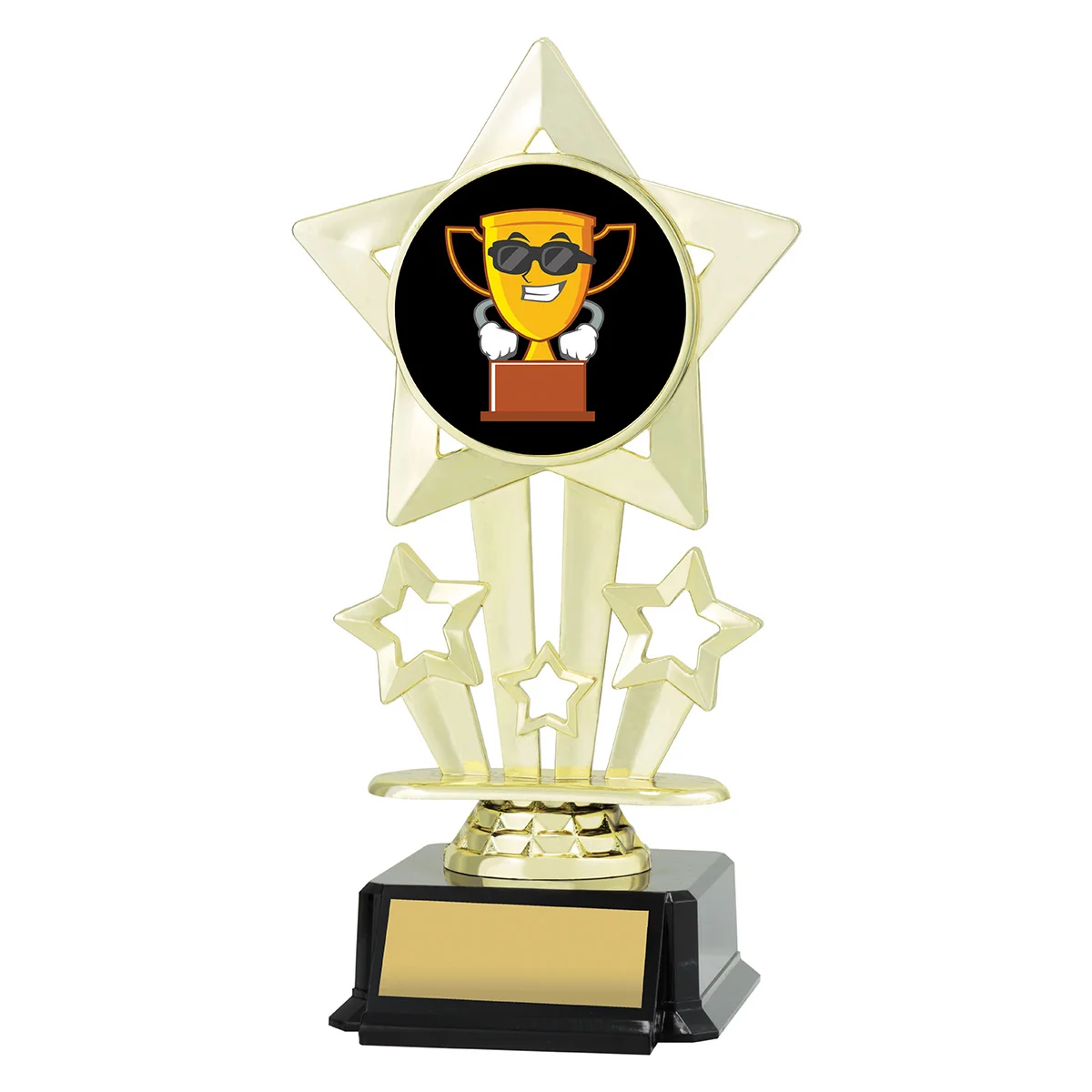 Gold icon star - character with plastic construction