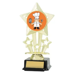 Gold icon star - chef with plastic construction