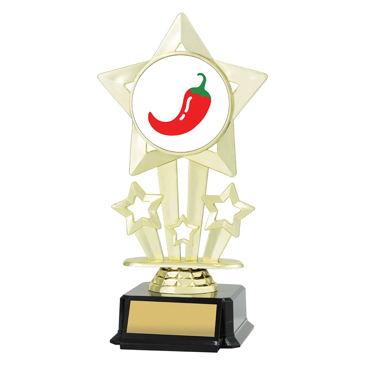 Gold icon star - chilli with plastic construction