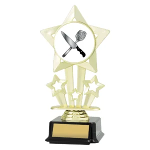 Gold icon star - cooking with plastic construction