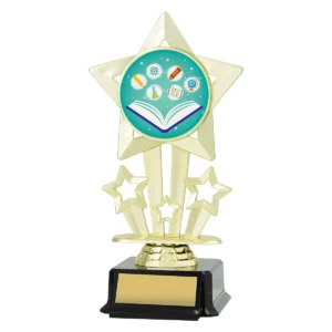 Gold icon star - genius with plastic construction