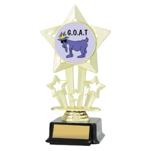 Gold icon star - goat with plastic construction