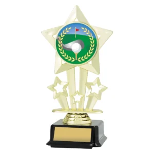 Gold icon star - golf with plastic construction