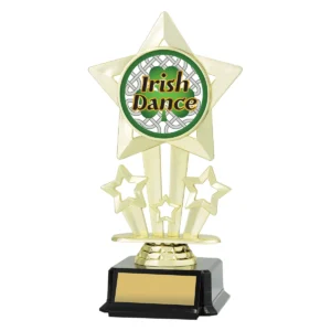 Gold icon star - irish dance with plastic construction