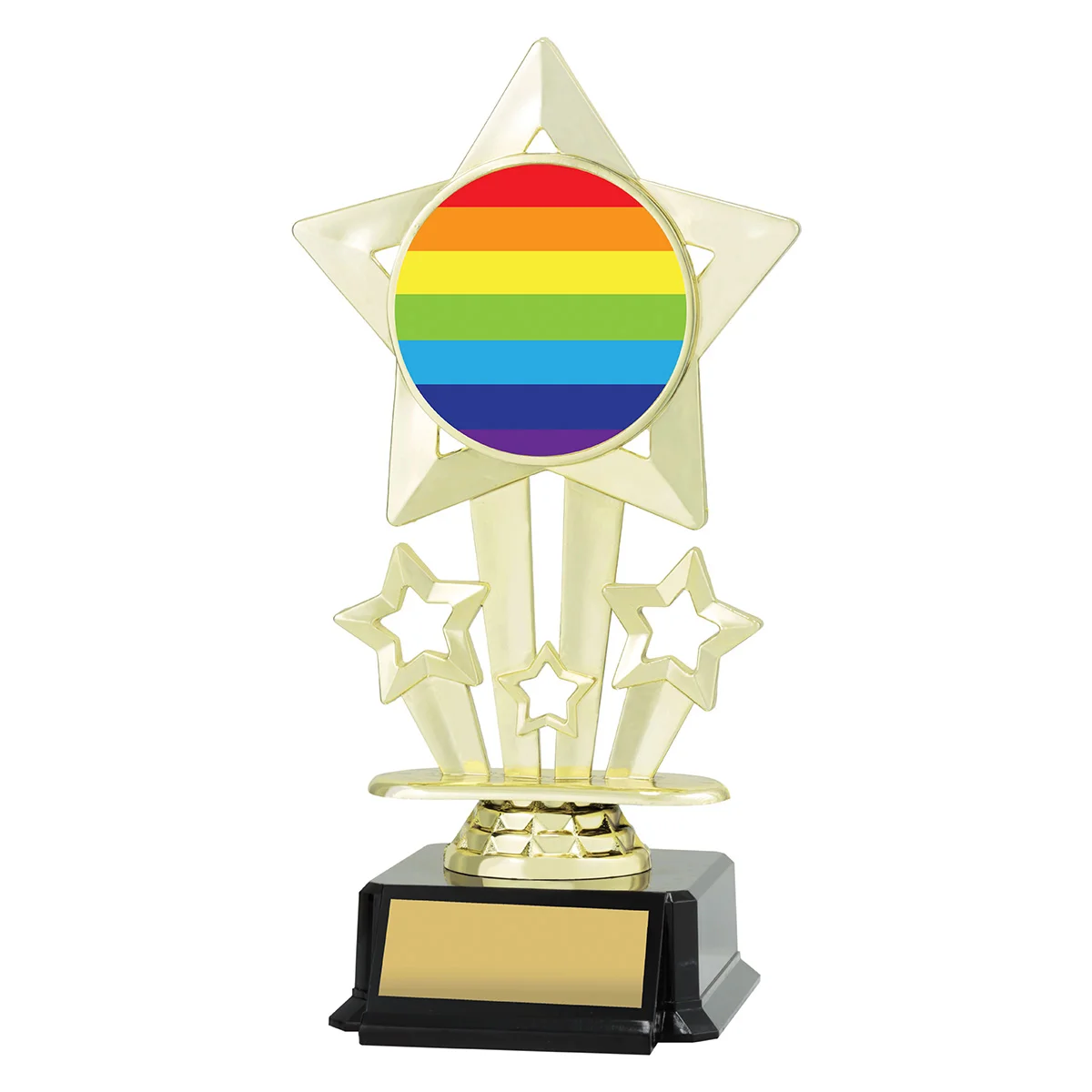 Gold icon star - rainbow with plastic construction