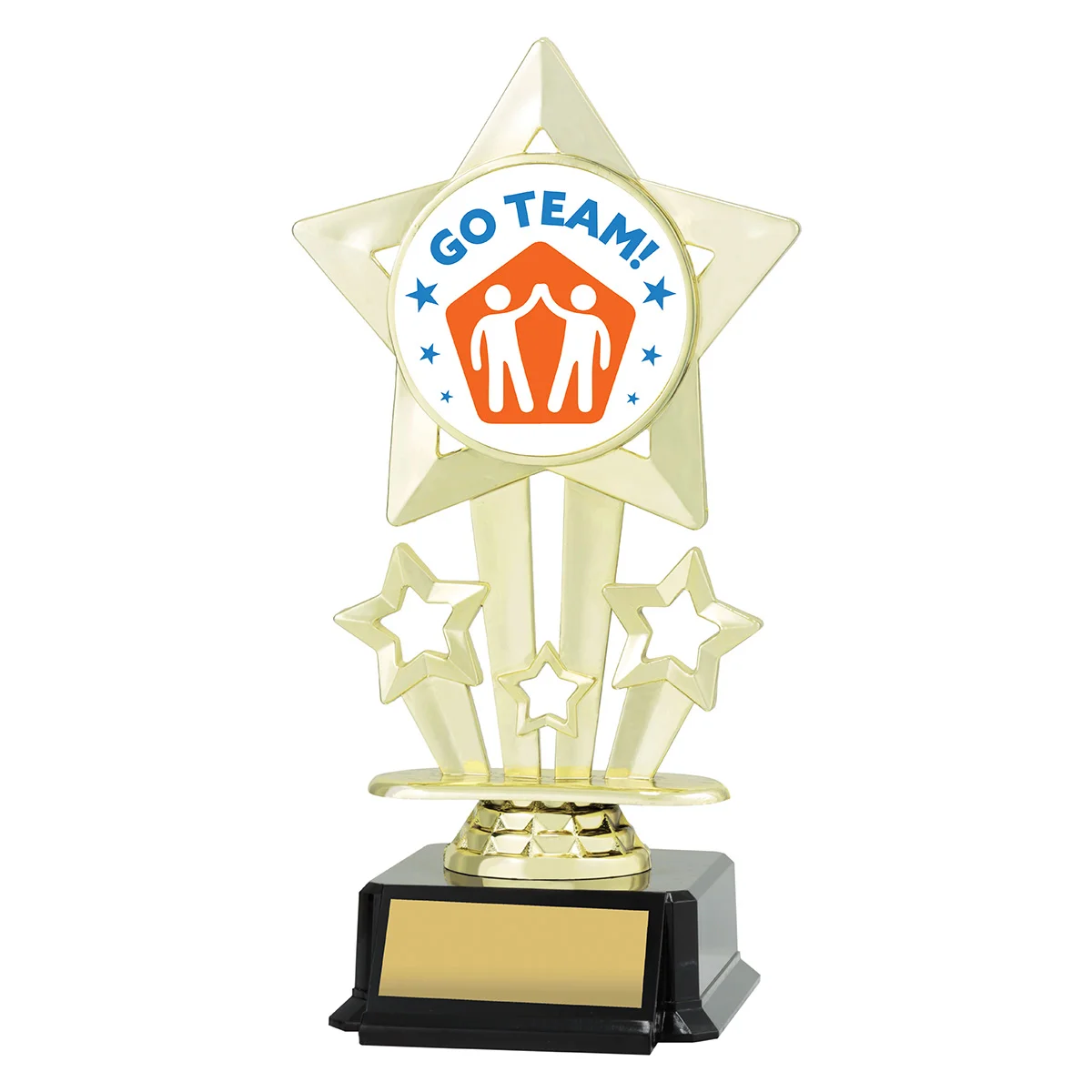 Gold icon star - teamwork with plastic construction