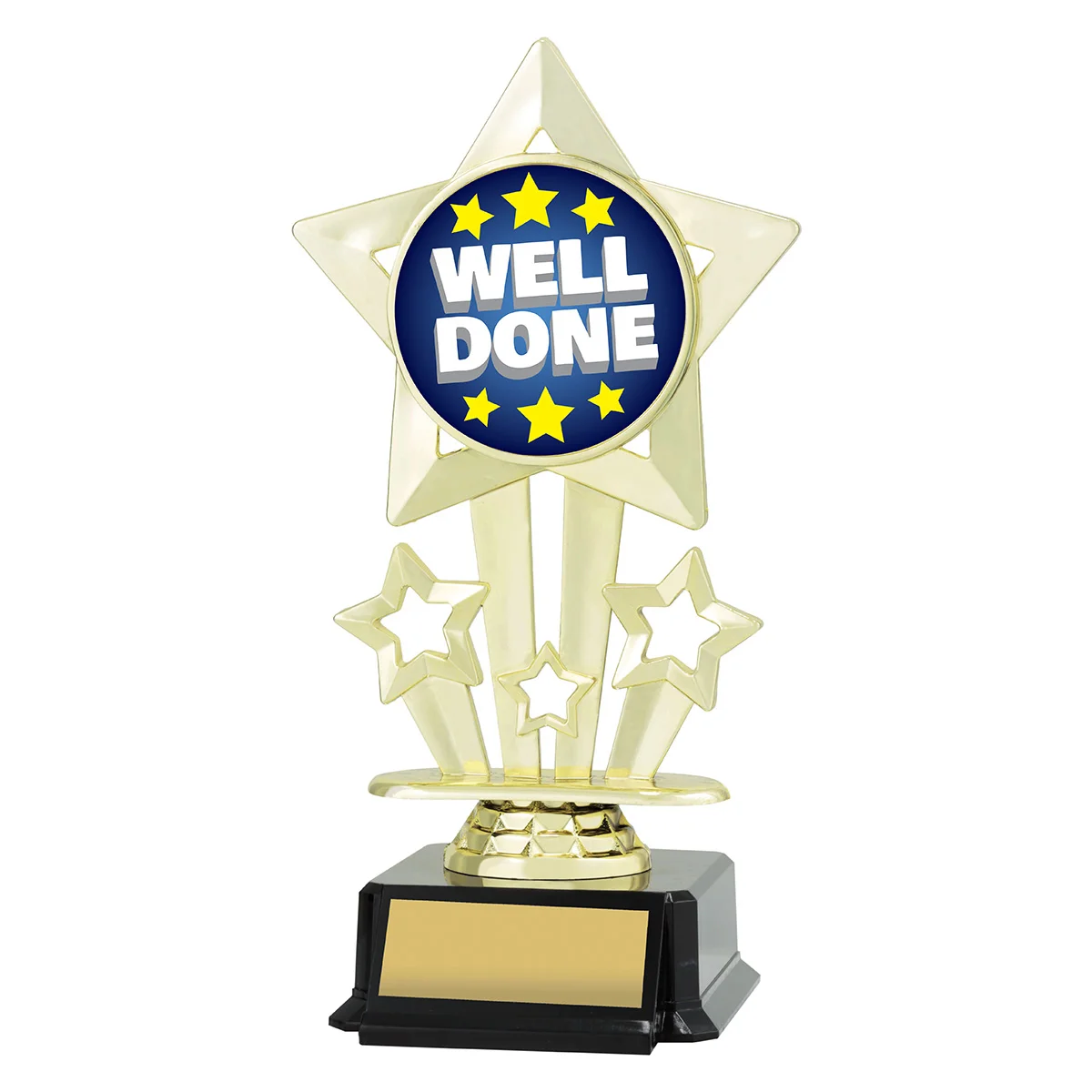 Gold icon star - well done with plastic construction