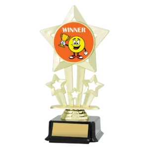 Gold icon star - winner with plastic construction