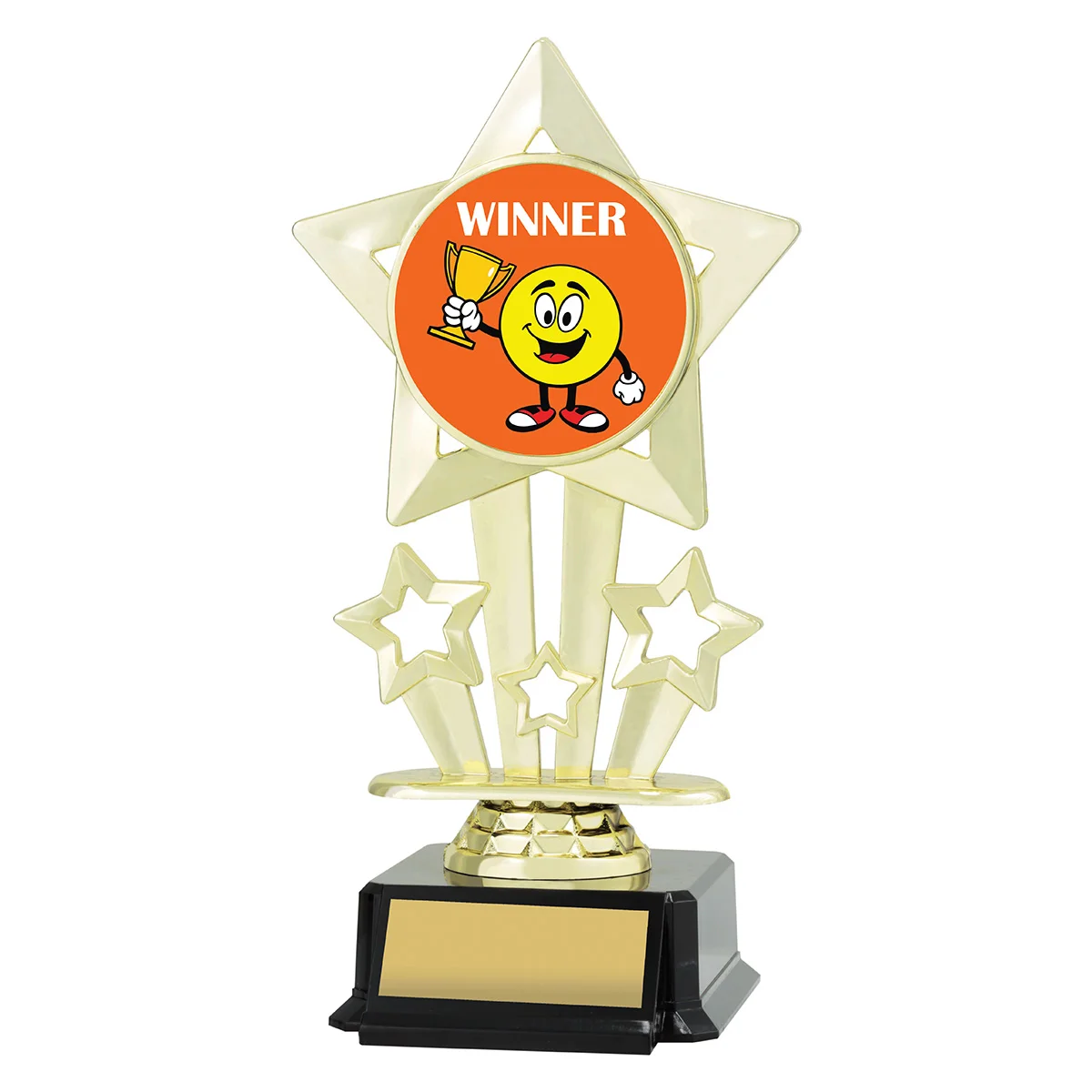 Gold icon star - winner with plastic construction