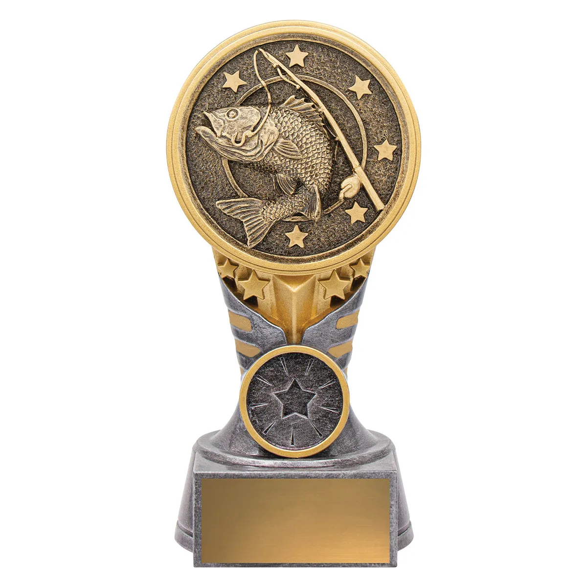 -gold Silver / gold ikon - fishing with resin construction