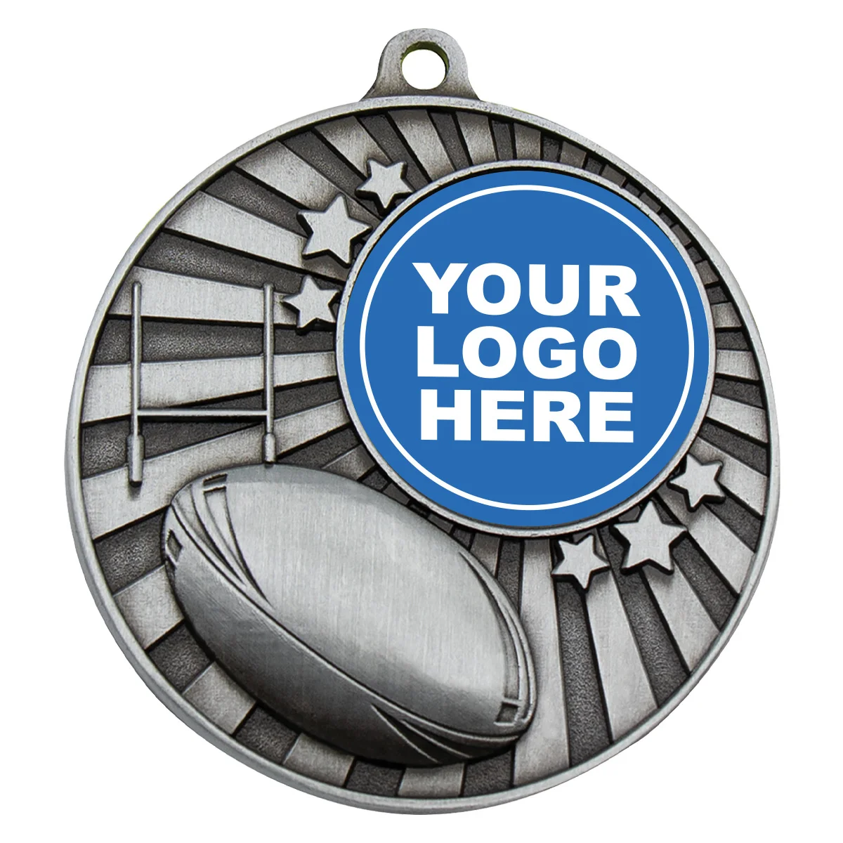 mz613s-silver Silver impact medal with metal construction