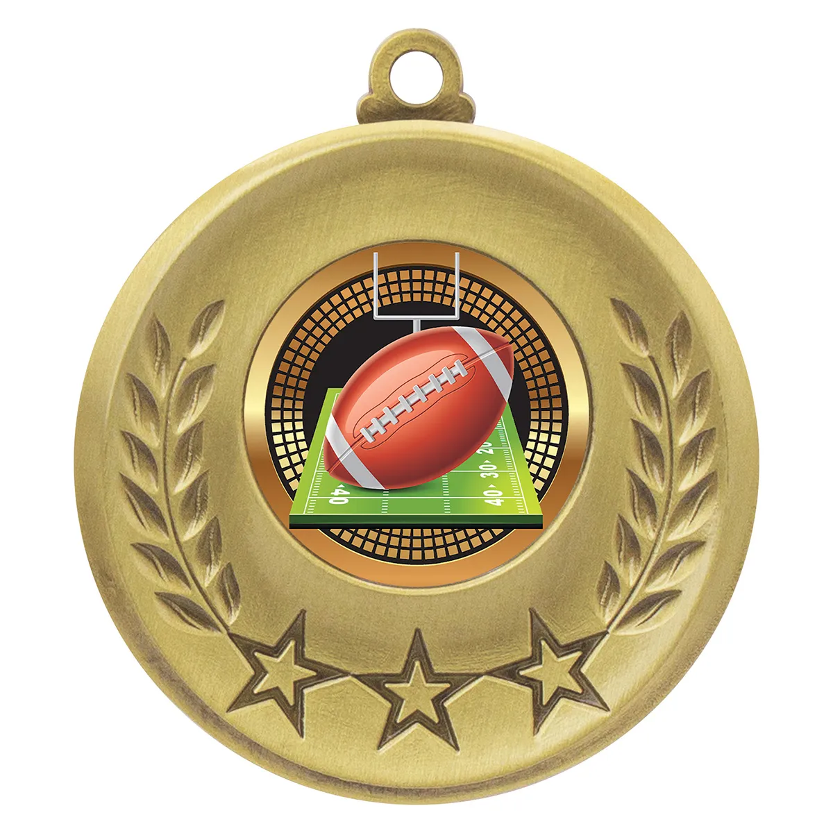 msh155g-gold Gold laurel medal - american football with metal construction