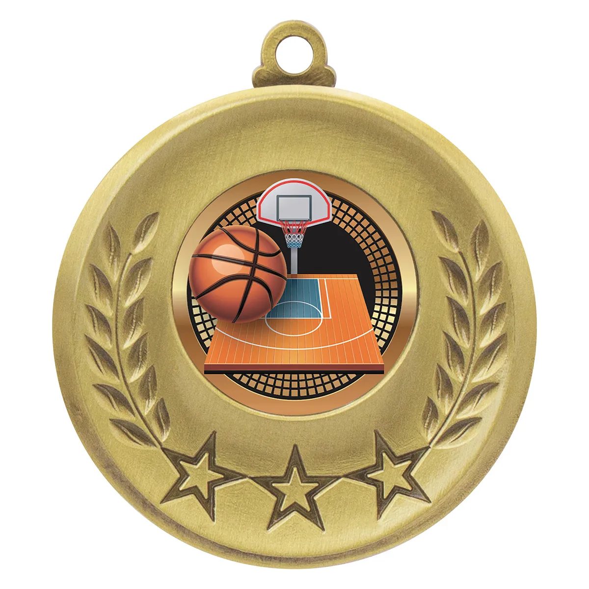 msh134g-gold Gold laurel medal - basketball with metal construction