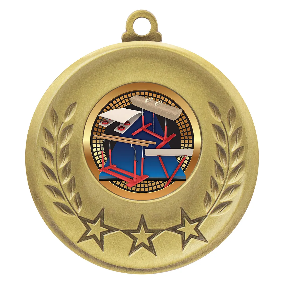 msh114g-gold Gold laurel medal - gymnastics with metal construction