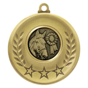 Gold laurel medal - horse with metal construction