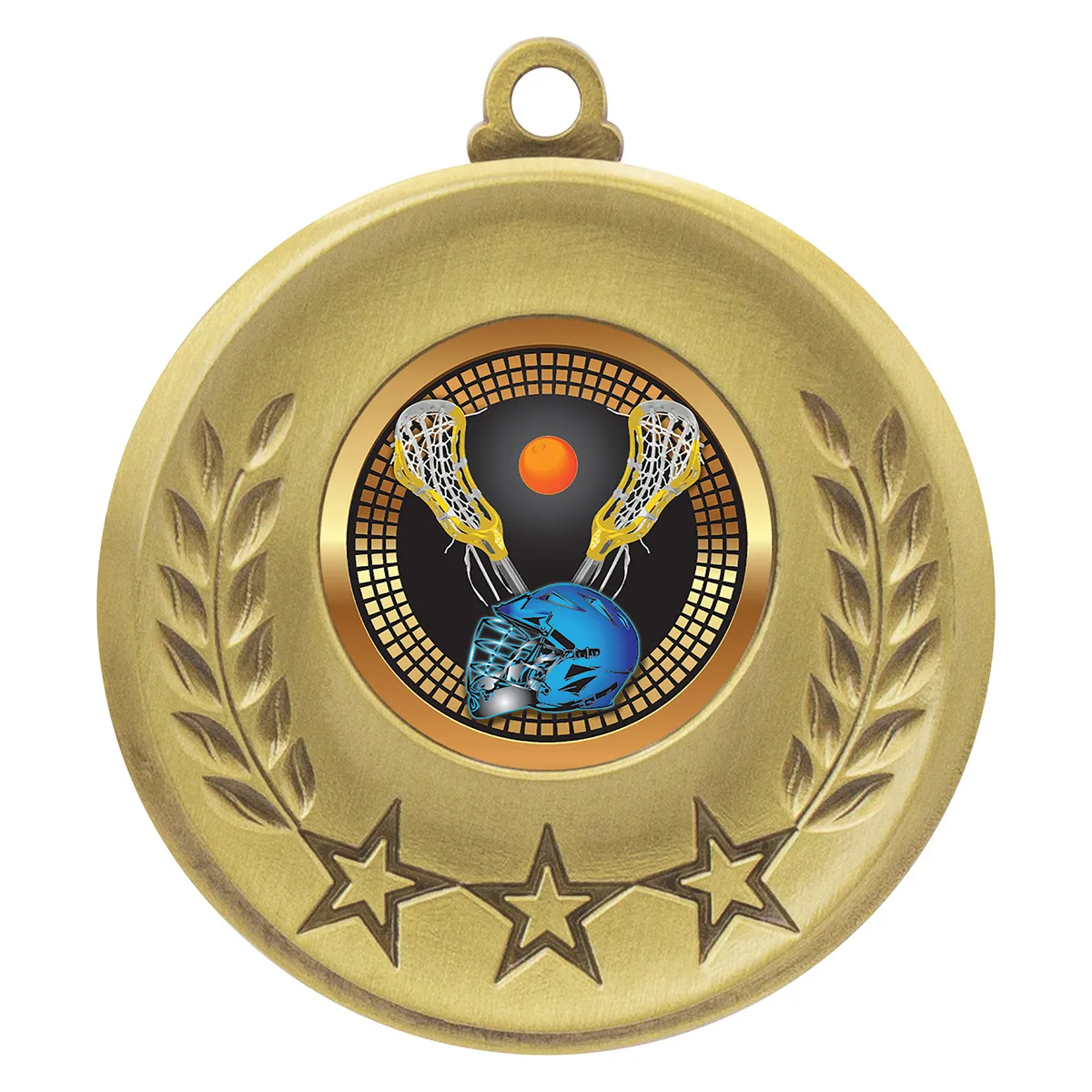 msh163g-gold Gold laurel medal - lacrosse with metal construction