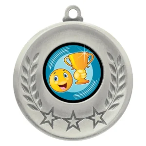 Silver laurel medal - smiley cup with metal construction