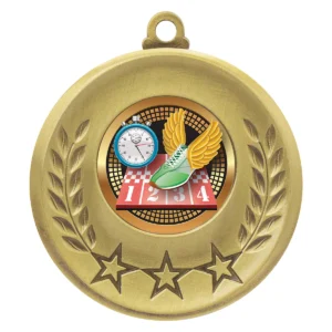Gold laurel medal - track with metal construction