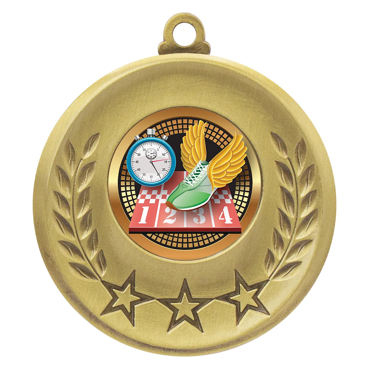 msh147g-gold Gold laurel medal - track with metal construction