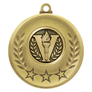 Gold laurel medal - victory with metal construction