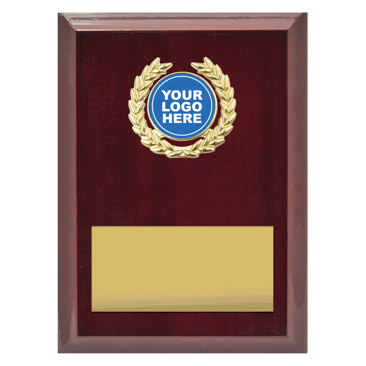 pl03a-rosewood Rosewood laurel plaque - gold with timber construction