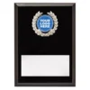 Black laurel plaque - silver with timber construction