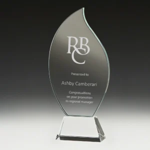 Levity award with glass construction