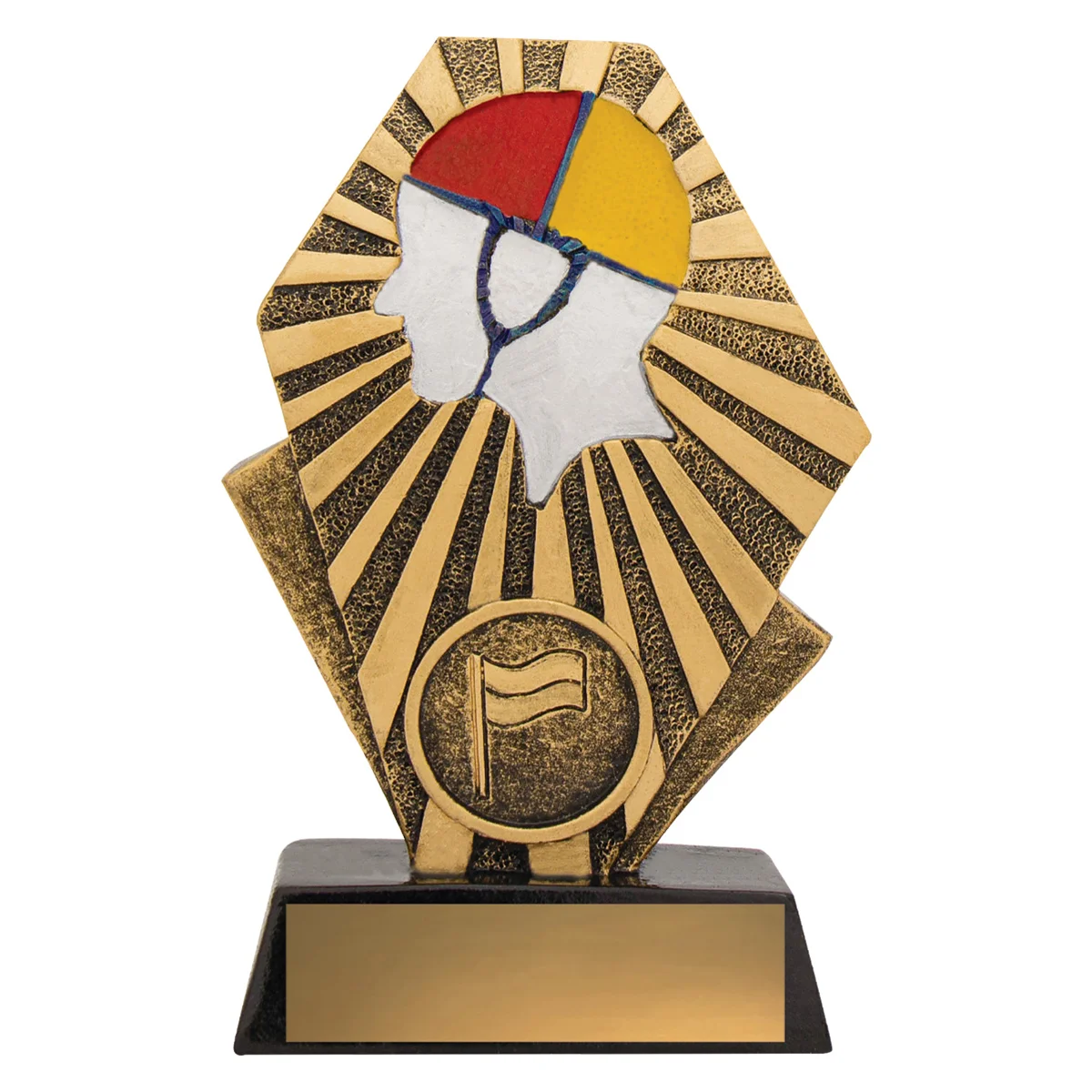 Gold lifesaving silhouette with resin construction