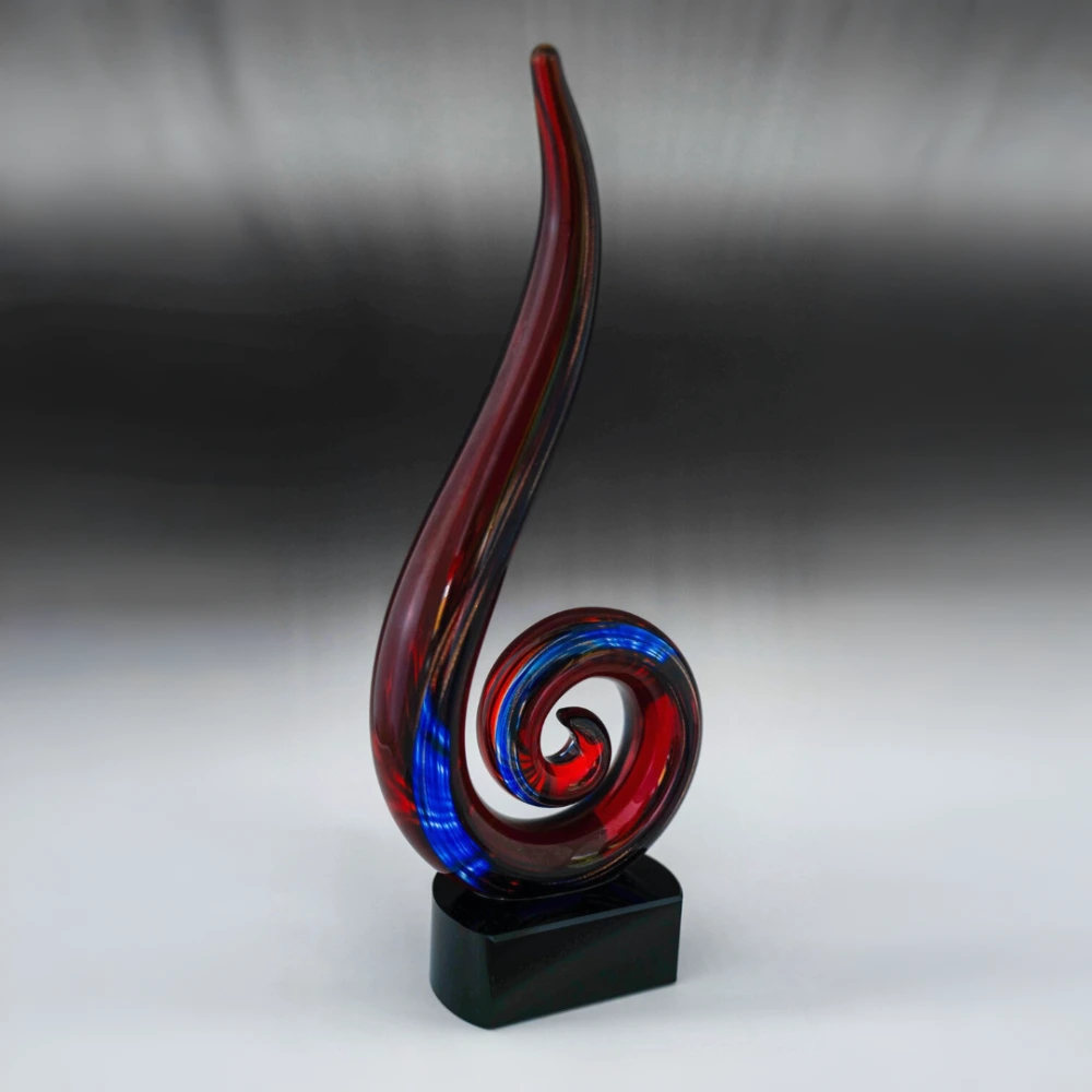 red and blue spiral swirl design