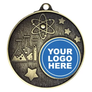 Gold logo medal - science with metal construction
