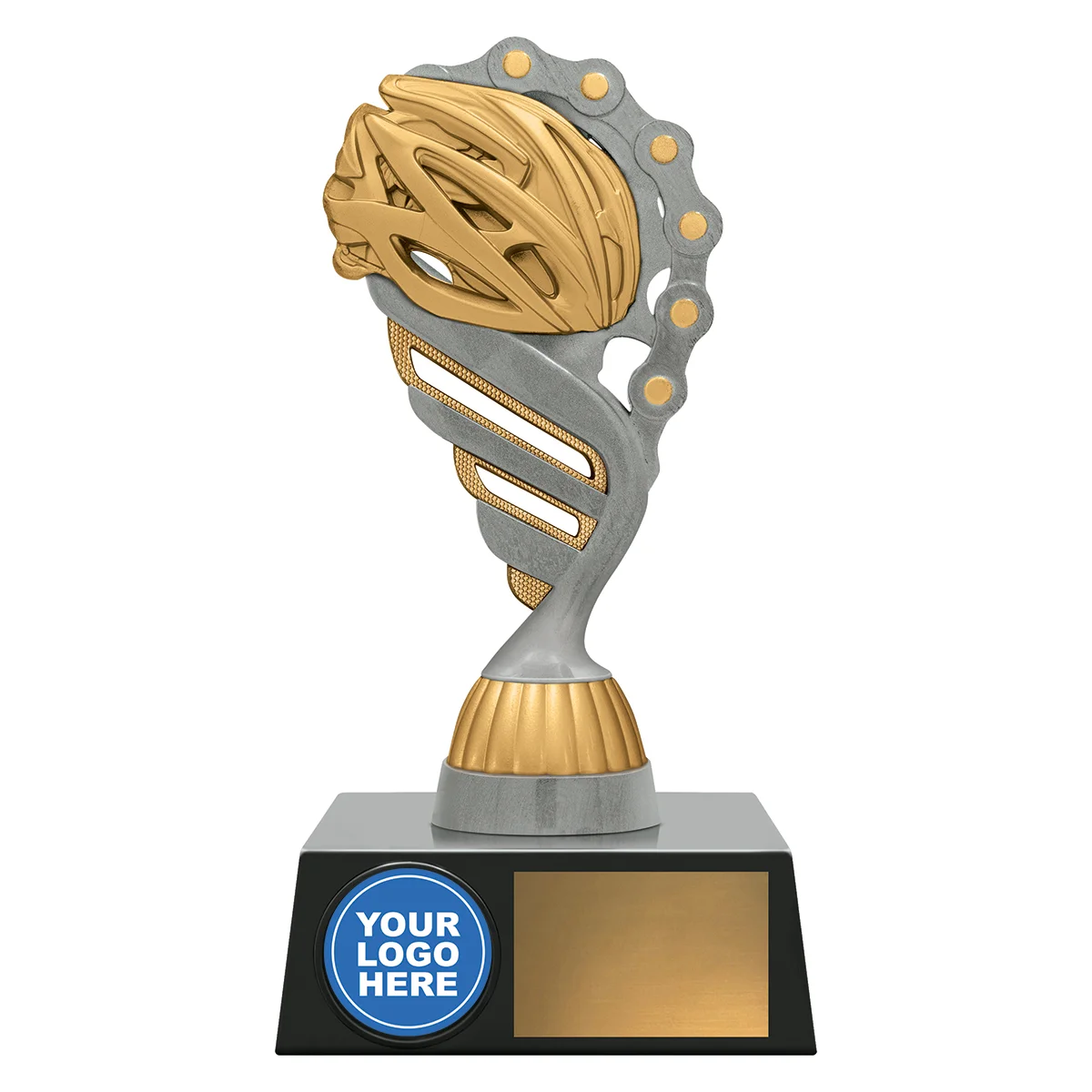 ls264a-silver Silver logo series - cycling with plastic construction