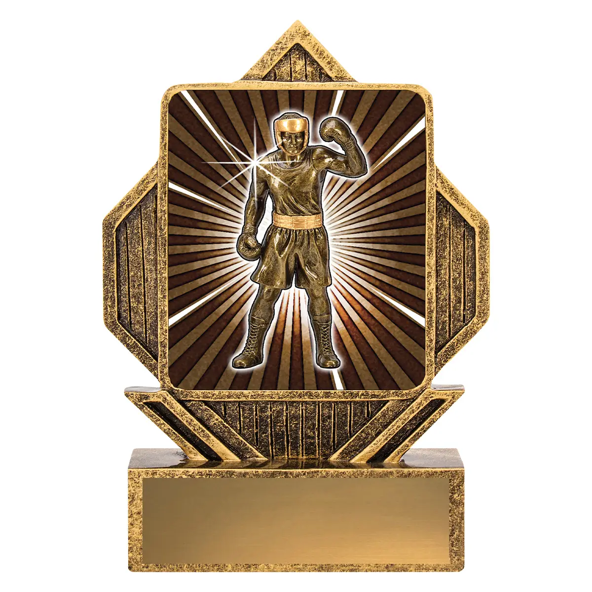 la032-gold Gold lynx arrow - boxing with resin construction