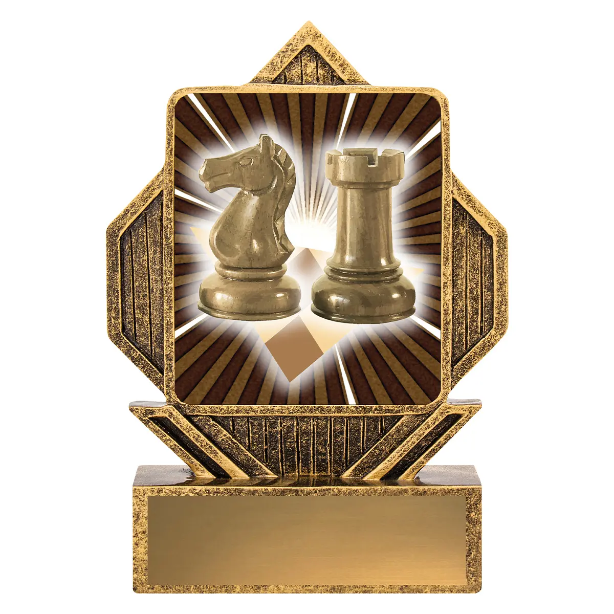 la078-gold Gold lynx arrow - chess with resin construction