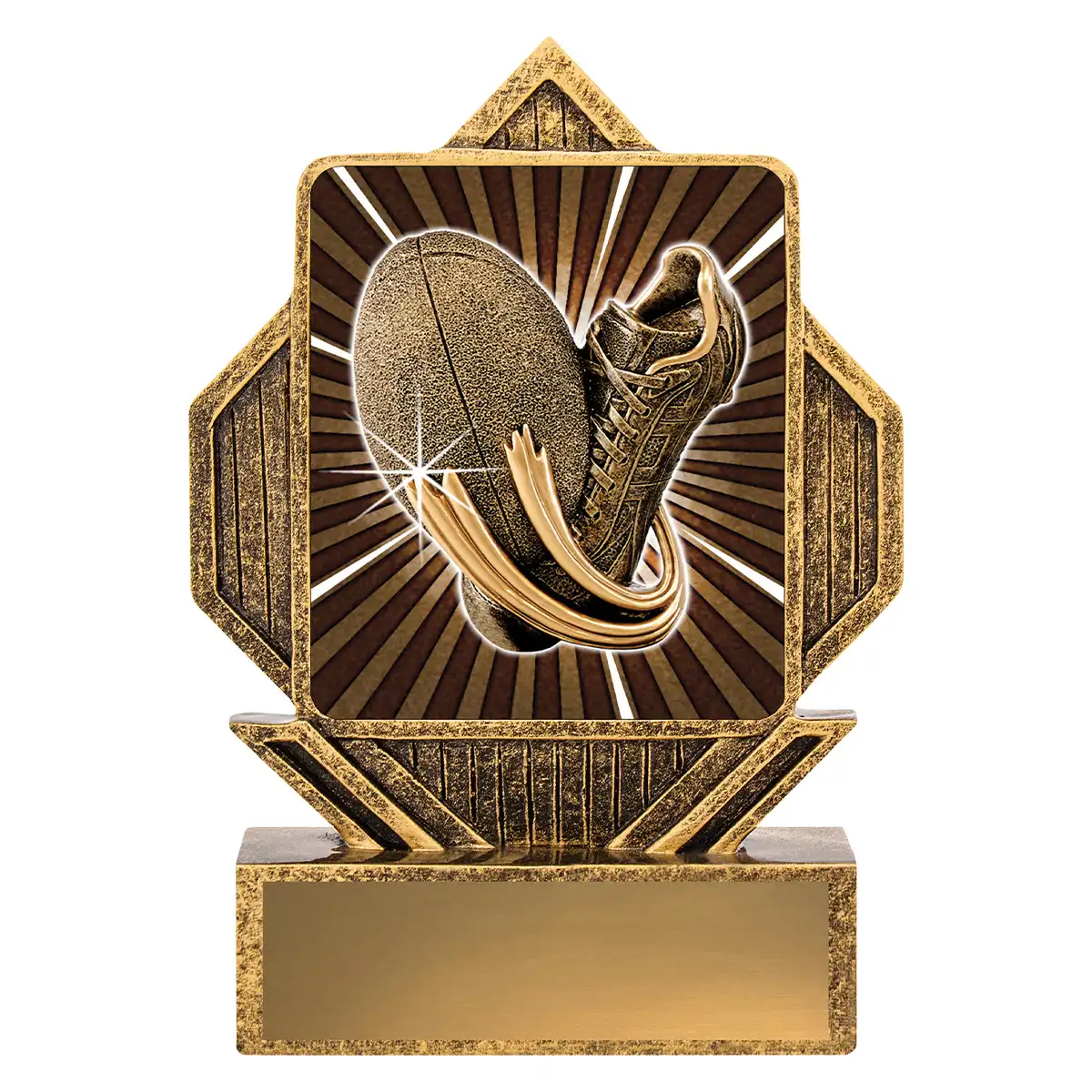 la039-gold Gold lynx arrow - rugby with resin construction