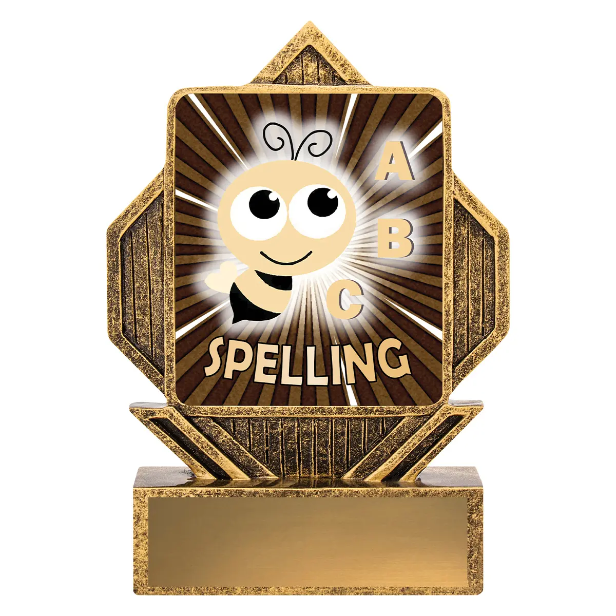 la104-gold Gold lynx arrow - spelling with resin construction