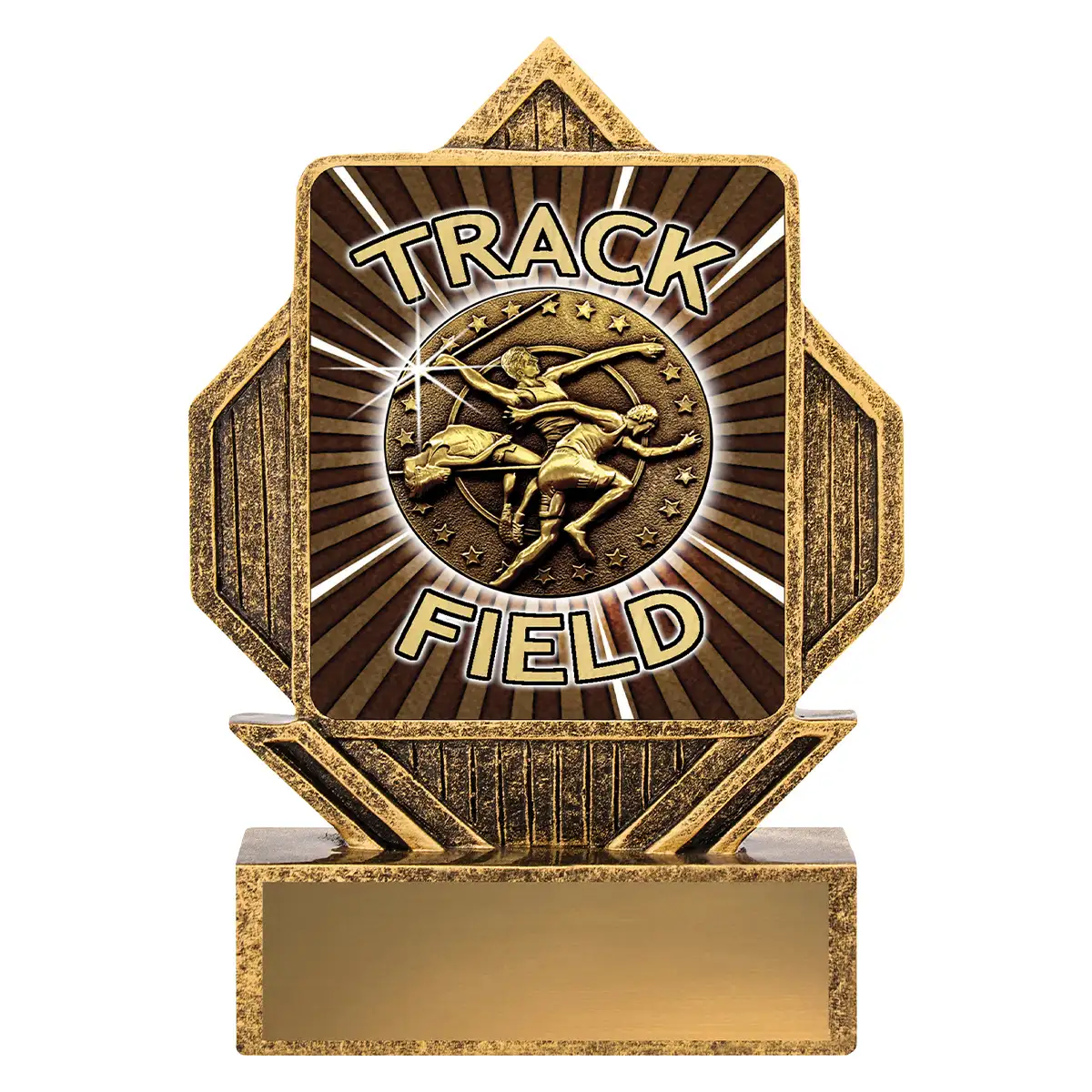 la041-gold Gold lynx arrow - track & field with resin construction